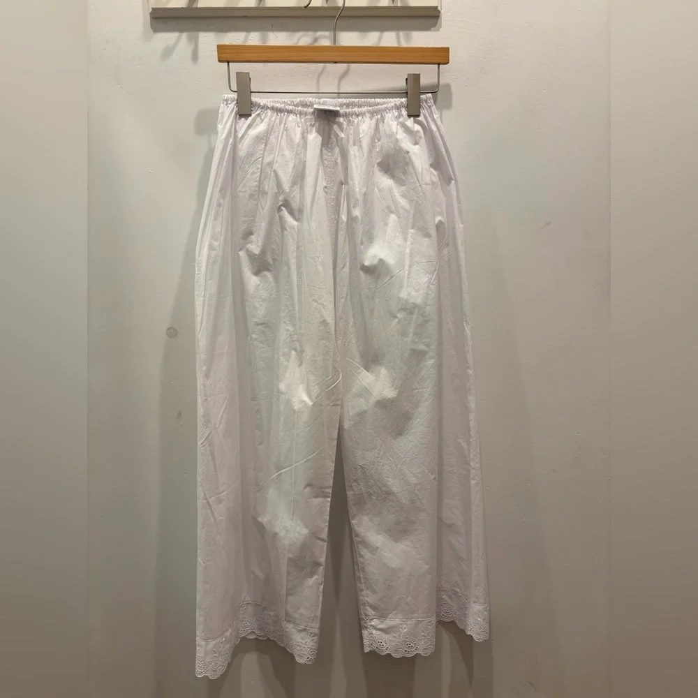 Laneway the Label White Lace Trim Pants - Picture 1 of 4